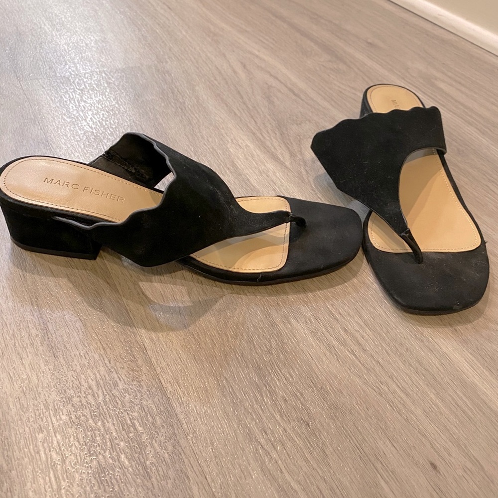 Marc Fisher black suede sandals